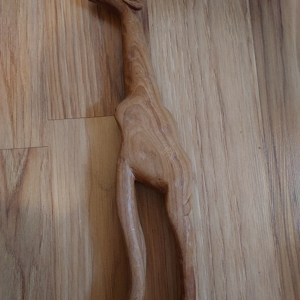 Vintage Hand Carved Wooden Gazelle And Giraffe Figurines African Animal Set Of 3 - Picture 6 of 13
